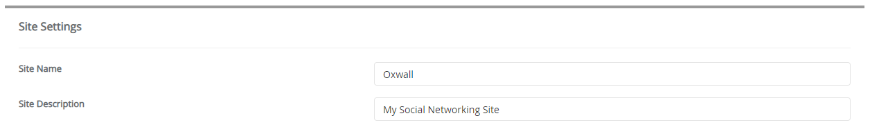 Site Settings Oxwall