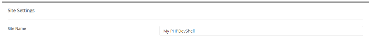 Site Settings PHPDevShell
