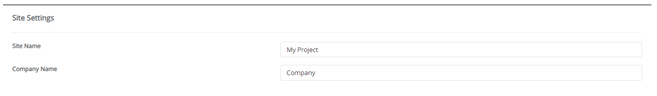 Site Settings ProjectPier