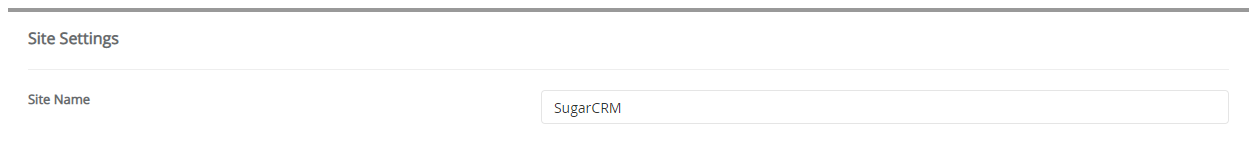Site Settings SugarCRM