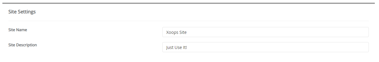 Site Settings Xoops
