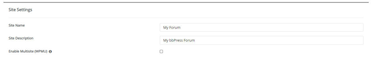 Site Settings bbPress