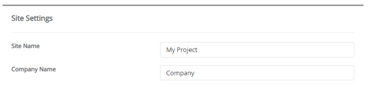 Site Settings dotProject