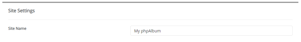 Site Settings phpAlbum