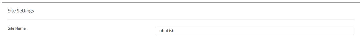 Site Settings phpList