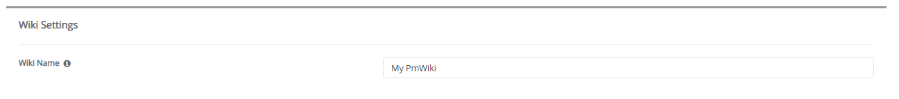 Wiki Settings PmWiki
