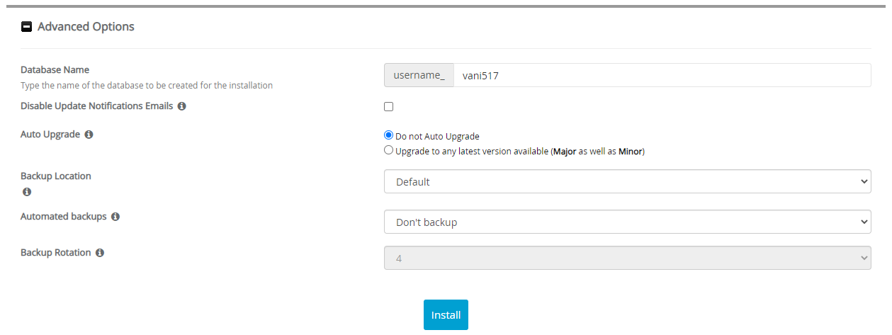 Advanced Options Vanilla