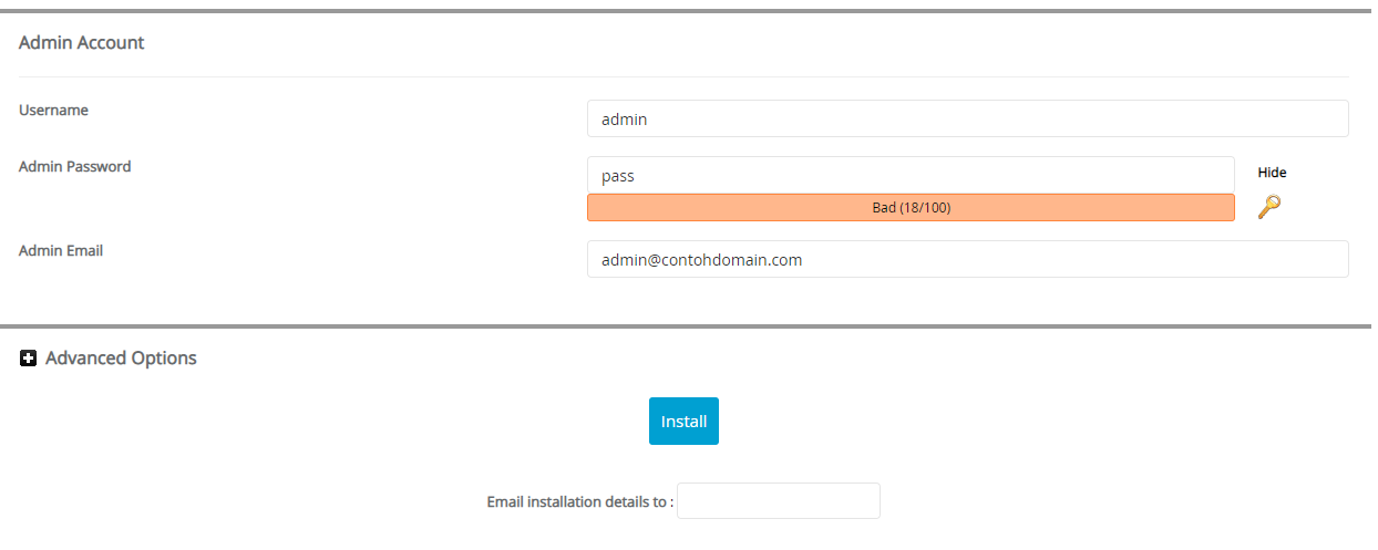 Admin Account PyroCMS