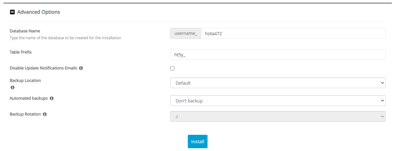 Advanced Options Hotaru CMS