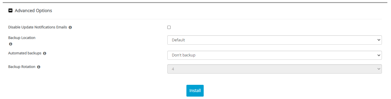 Advanced Options Silex