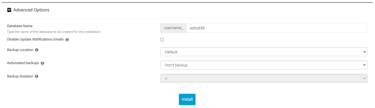 Advanced Options Soholaunch