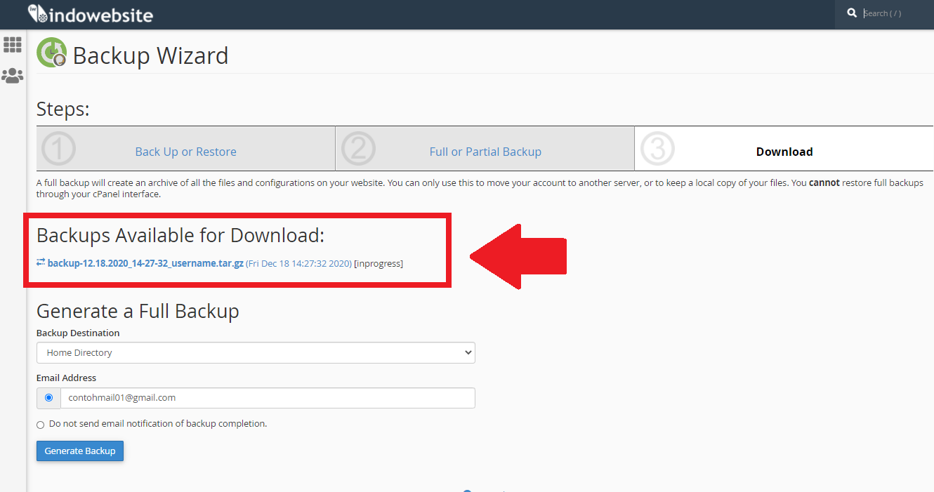 Backup Sedang dalam Proses
