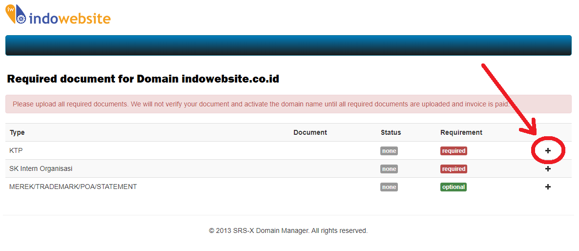 Halaman Upload Dokumen