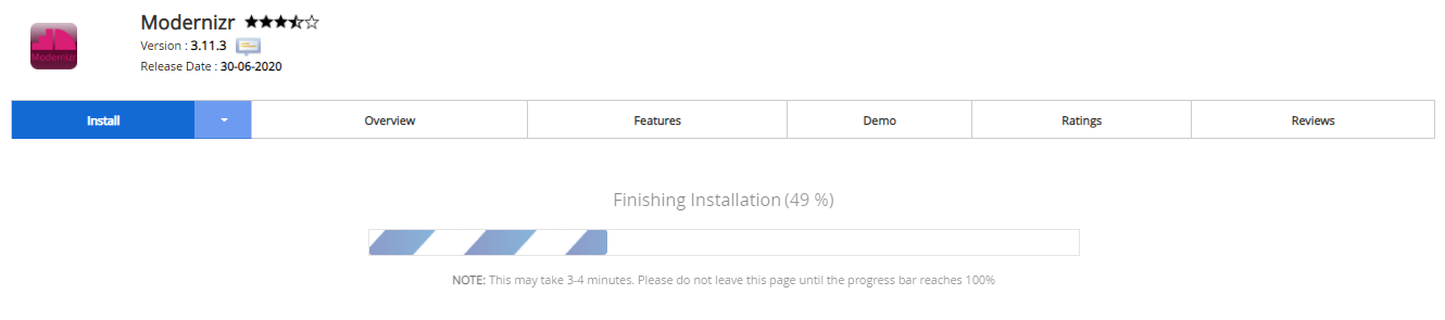 Proses Instalasi Modernizr