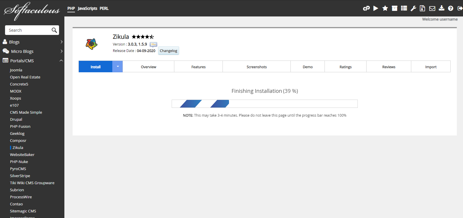 Proses Instalasi Zikula