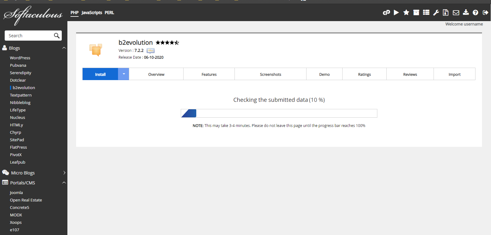 Proses Instalasi b2evolution