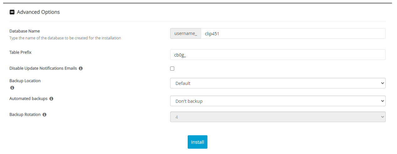 Advanced Options ClipBucket