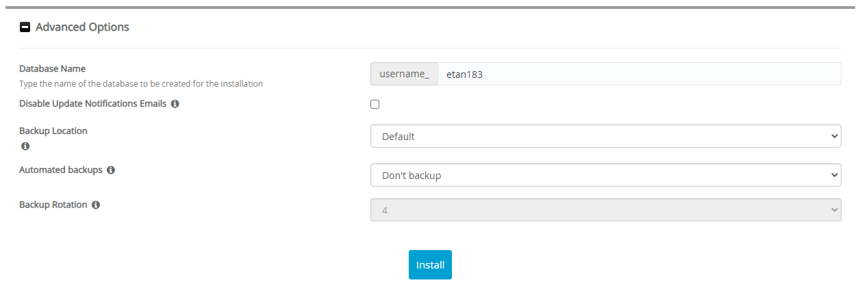 Advanced Options Etano
