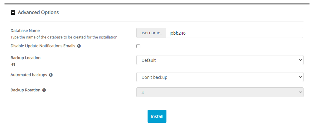 Advanced Options JobberBase