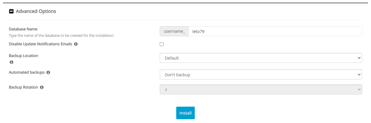 Advanced Options LetoDMS