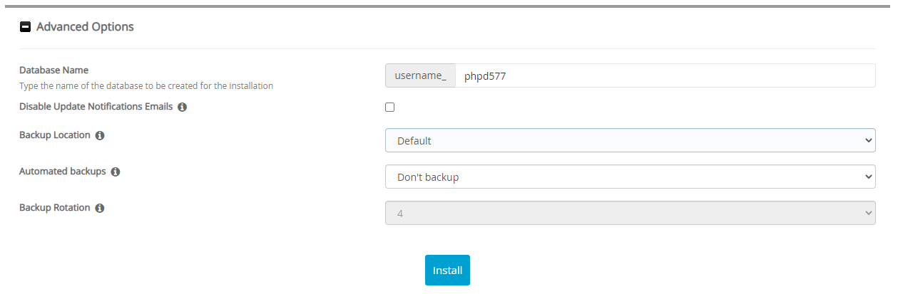 Advanced Options PHPDevShell