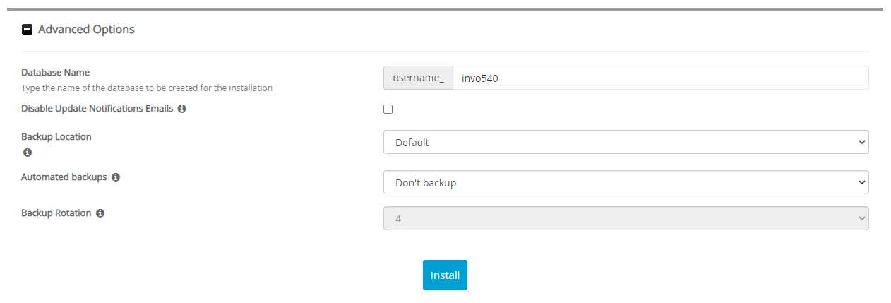 Advanced Options Simple Invoices