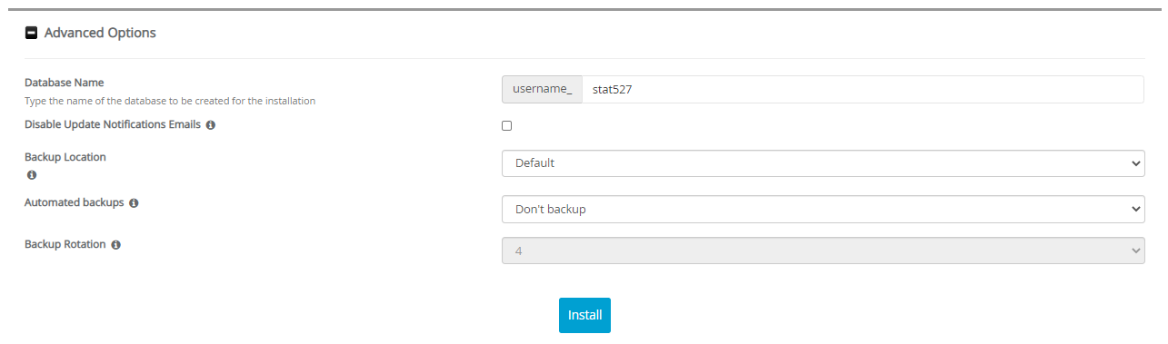 Advanced Options StatusNet