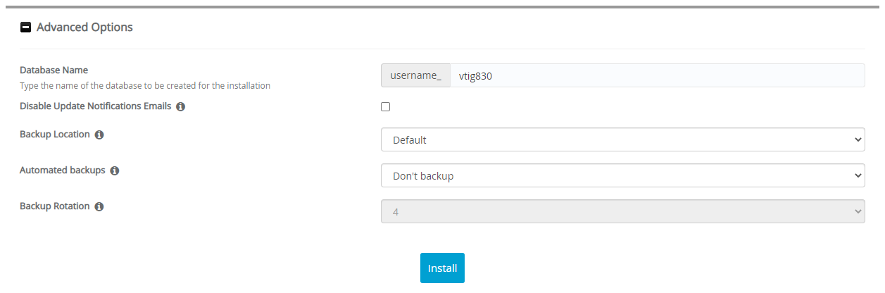 Advanced Options Vtiger