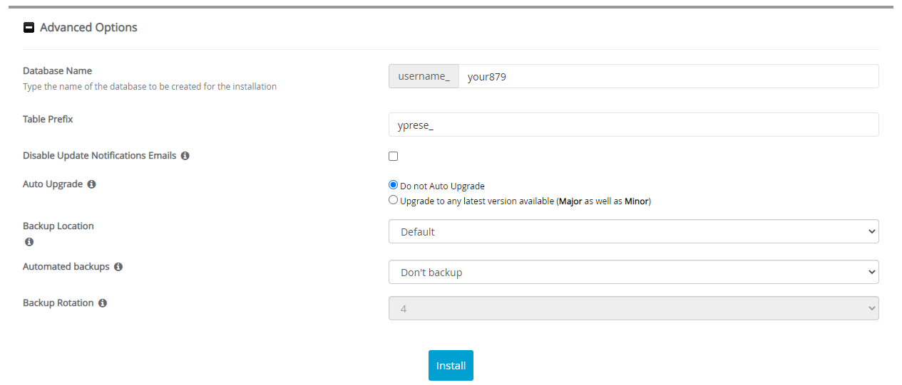Advanced Options YOURLS