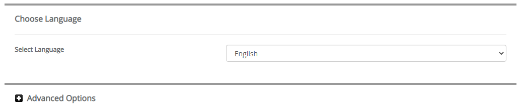 Choose Language LimeSurvey