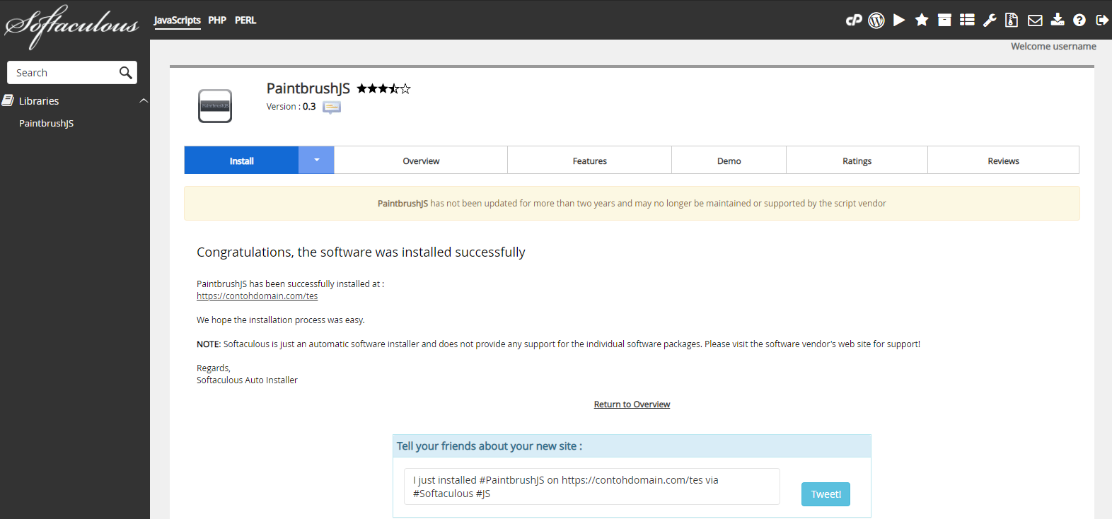 Instalasi PaintbrushJS Selesai