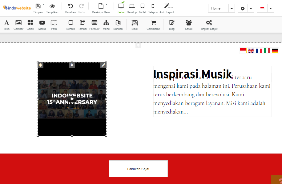 Pemasangan Video Youtube Website Builder