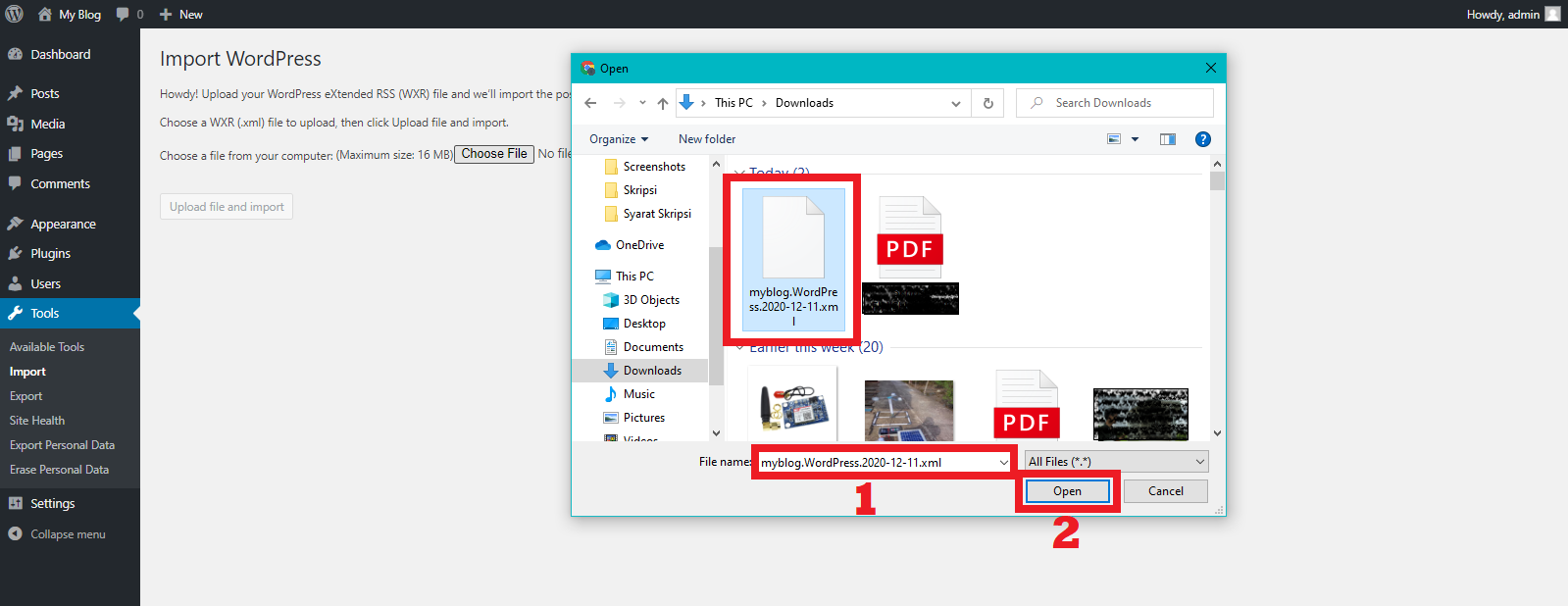 Pilih Data Wordpress
