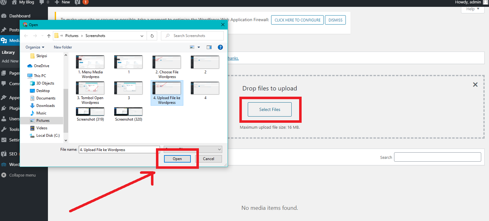 Pilih File Wordpress