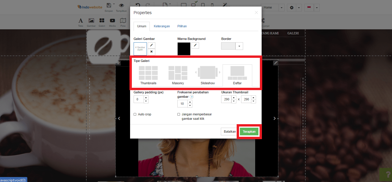 Pilih Jenis Slide Show