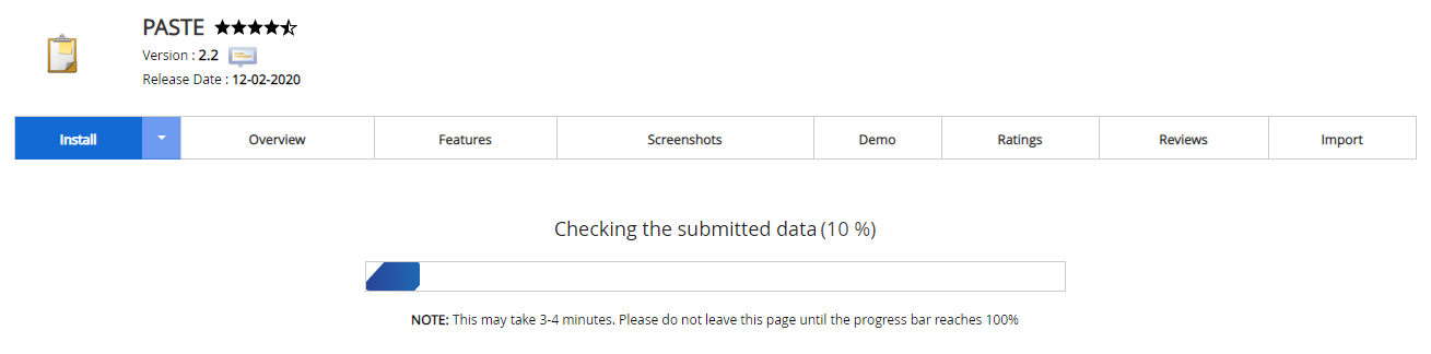 Proses Instalasi PASTE