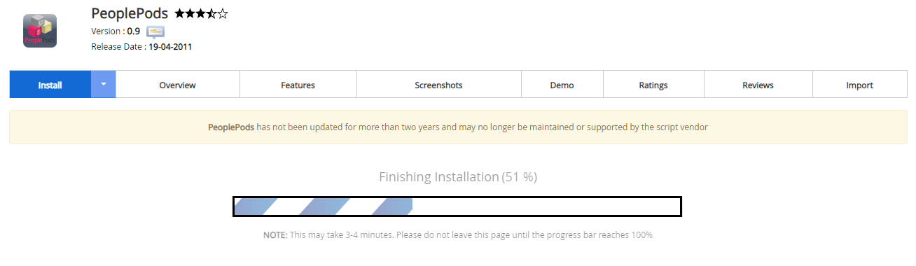 Proses Instalasi PeoplePods