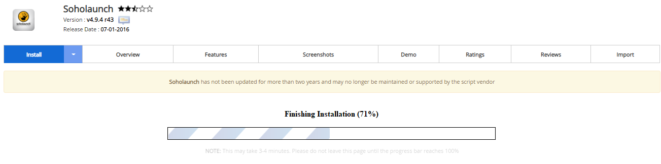Proses Instalasi Soholaunch