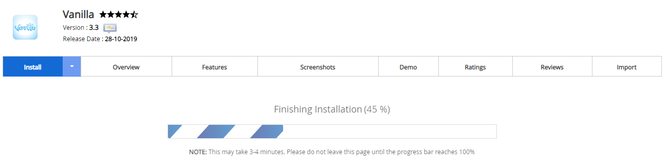 Proses Instalasi Vanilla