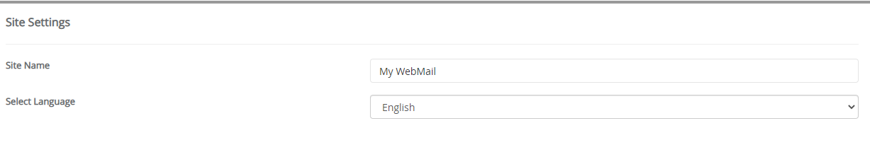 Site Settings WebMail Lite