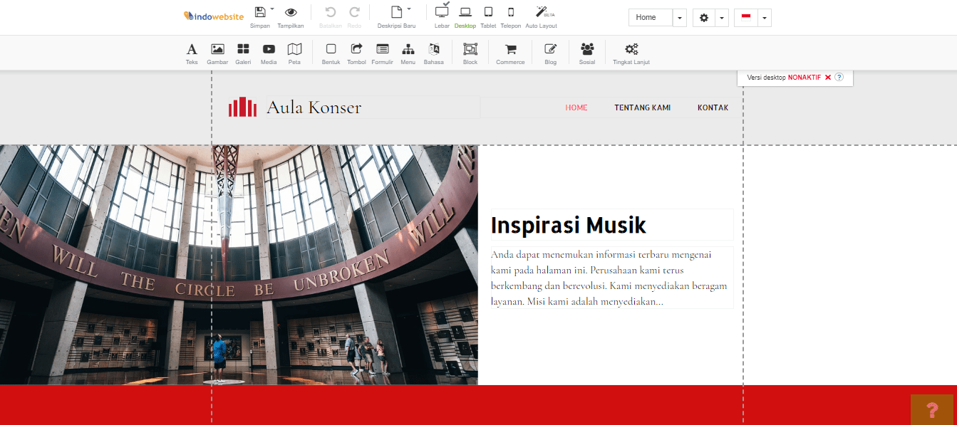 Template Website Builder Berhasil diubah