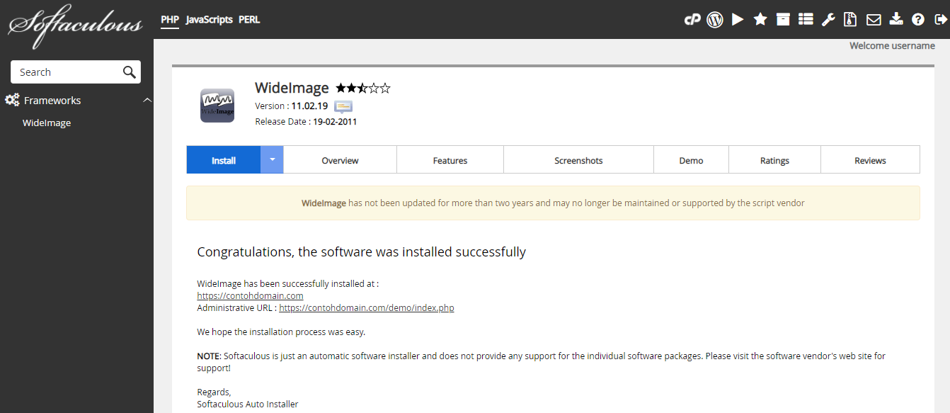 WideImage Berhasil Diinstal