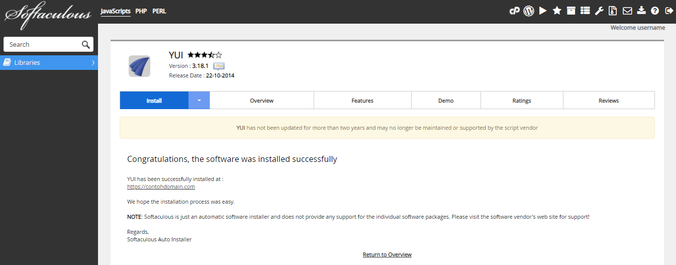 Yui Berhasil Diinstal