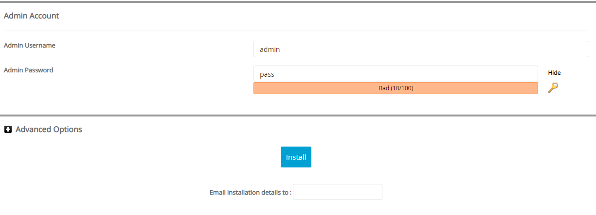 Admin Account WebMail Lite