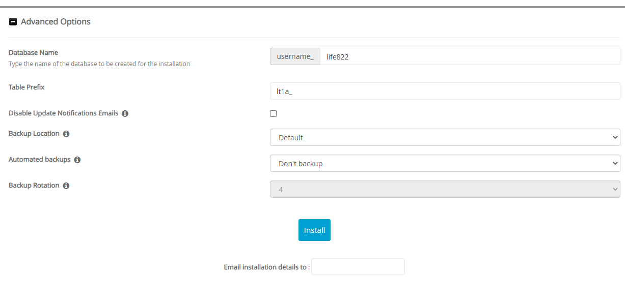 Advanced Options LifeType