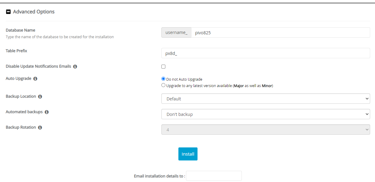 Advanced Options PivotX