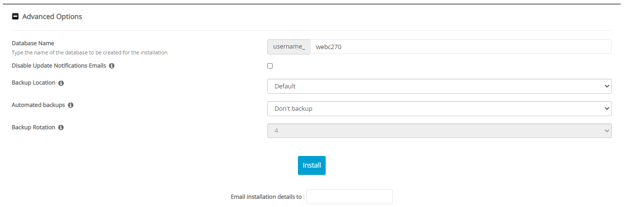 Advanced Options WebCalendar