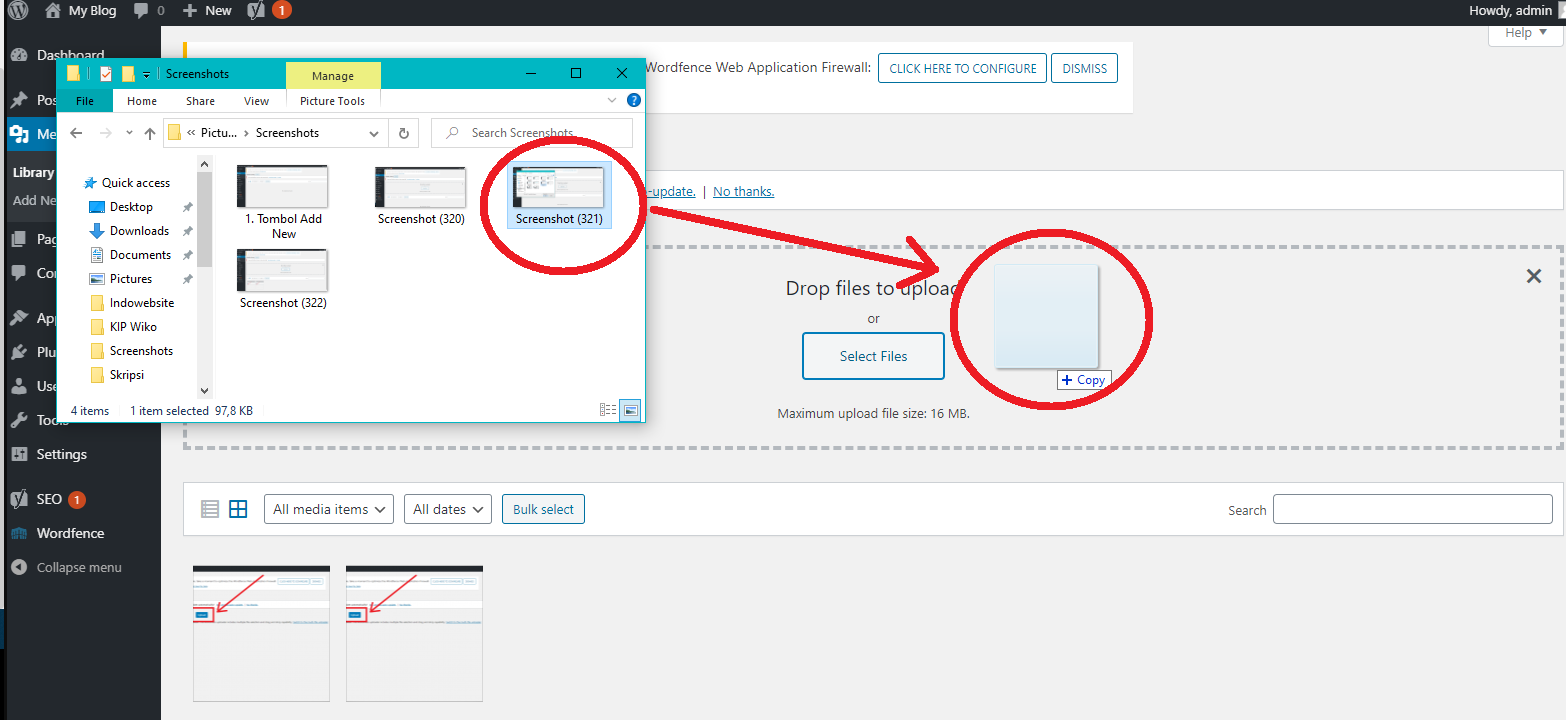 Drag and Drop File Wordpress