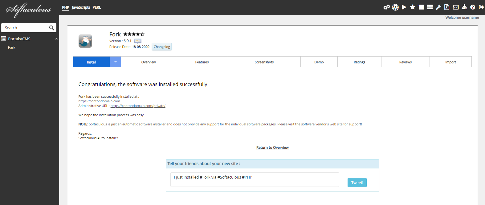 Instalasi Fork Selesai