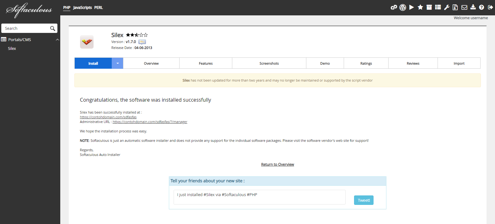 Instalasi Silex Selesai